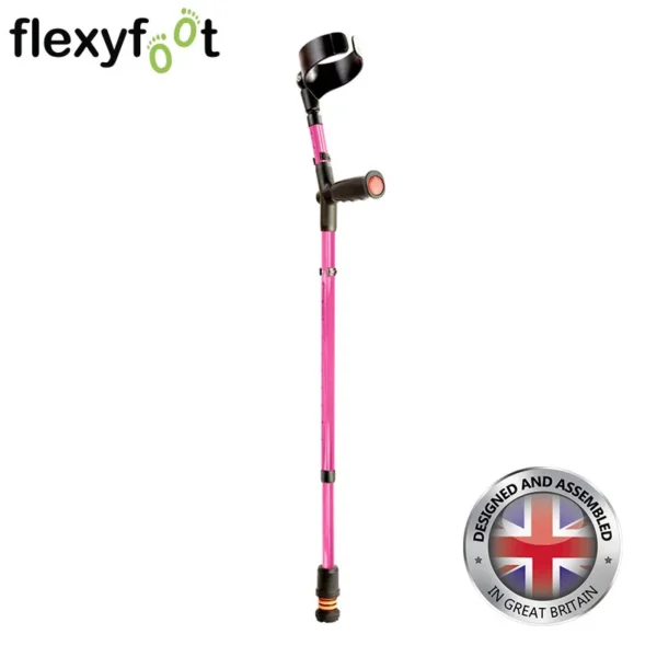flexyfoot closed cuff soft grip crutch pink