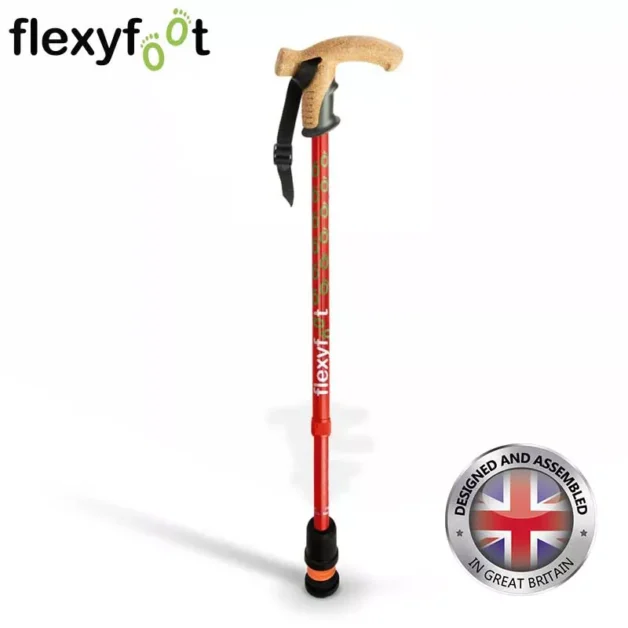 flexyfoot telescopic walking stick cork handle