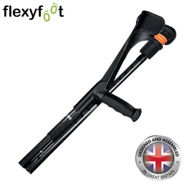 flexyfoot carbon fibre soft grip folding crutches black