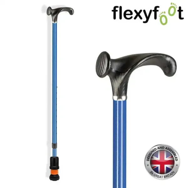 flexyfoot arthritic grip handle walking stick blue