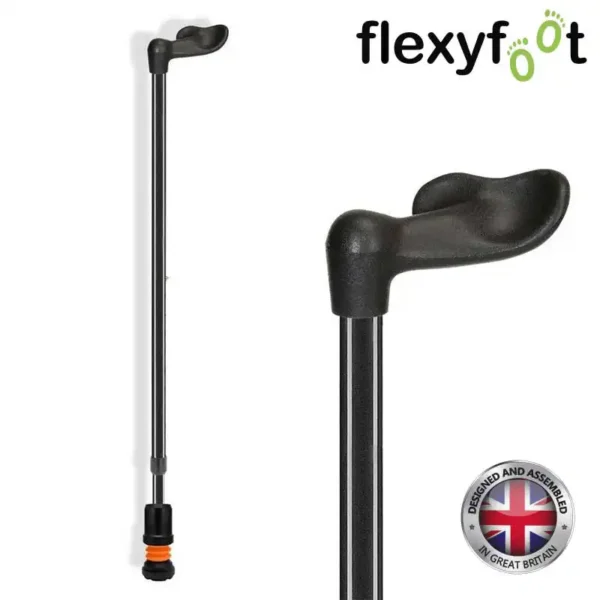 flexyfoot comfort fischer handle walking stick black