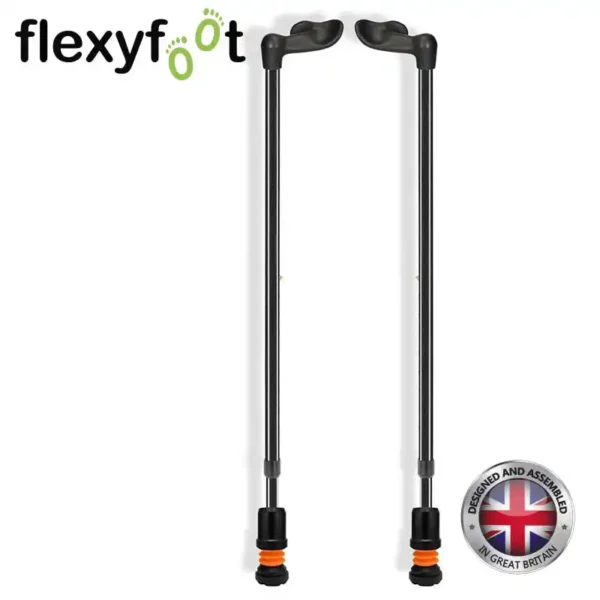 flexyfoot comfort fischer handle walking stick black pair