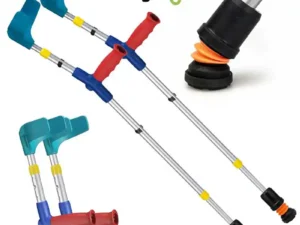 Flexyfoot Shock Absorbing Soft Grip double adjustable junior crutches red handle_pair