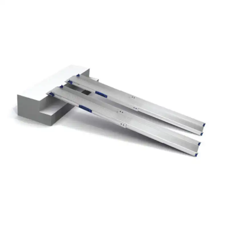 ultralight telescopic channel ramps in use