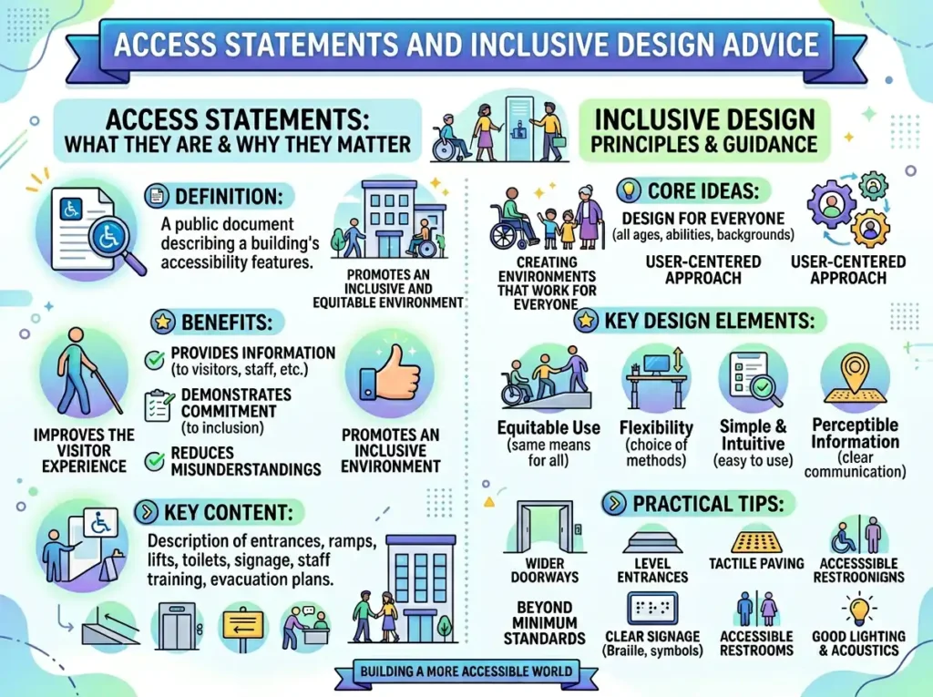 access statements and inclusive design advice info graphic