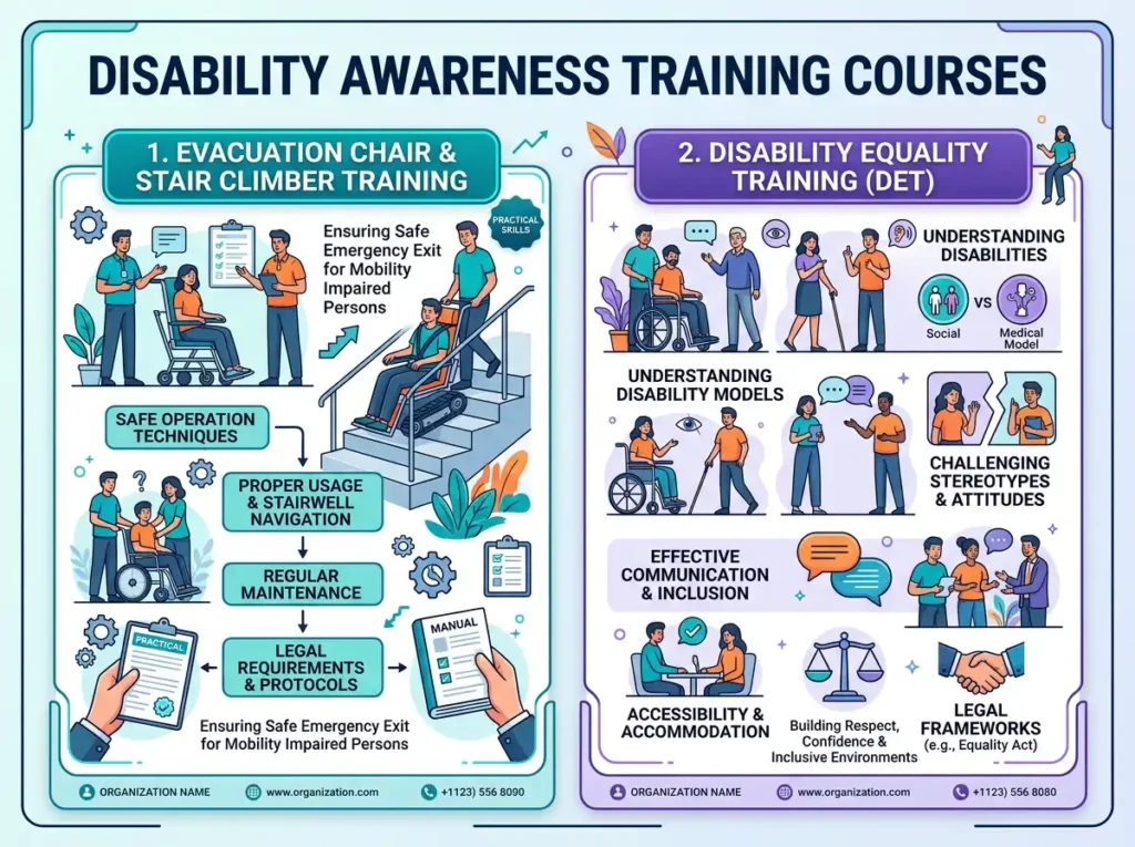 disability awareness training courses info graphic